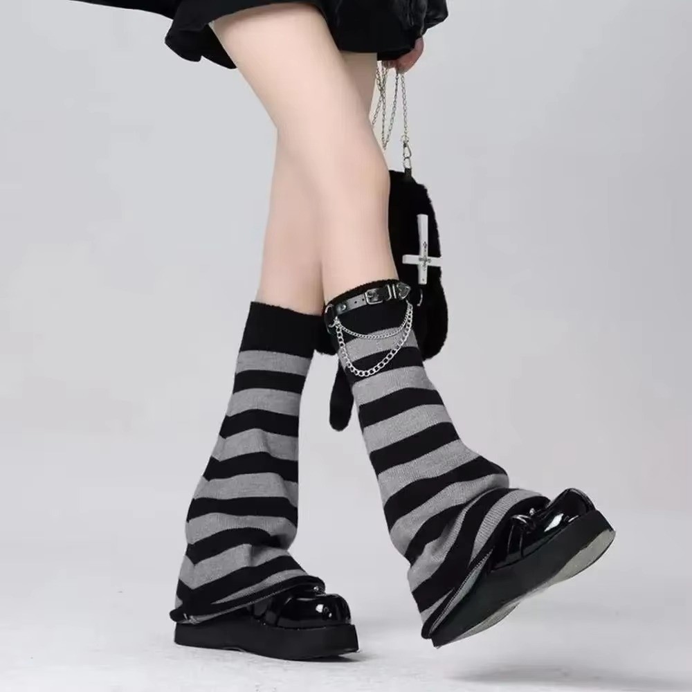 Boot Sock Slouchy - Penghangat Kaki Rajutan Gothic Harajuku, Penghangat